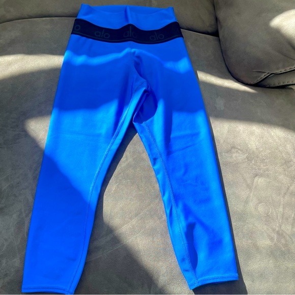 ALO Yoga Pants - Alo Yoga S High-Waist Fitness Airlift bright blue w black band small